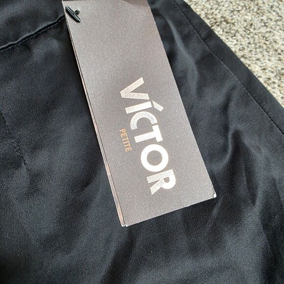 NWT Victor Alfaro Black Pants Size 10P Satin Feel Dressy Party Travel Classic - Picture 5 of 8